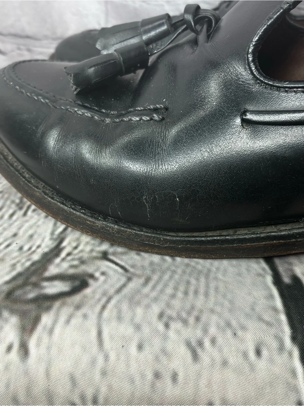 Vtg Allen Edmonds Old Money Ivy League Black Leather Tassel Preppy Loafers 8C